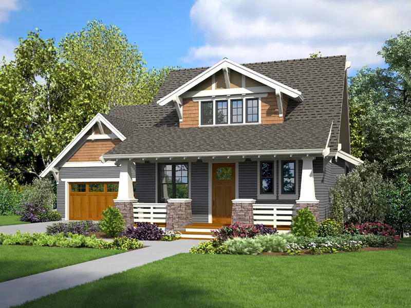 Craftsman House Plan Front of Home - Johnstone Bungalow Home 011D-0647 - Search House Plans and More