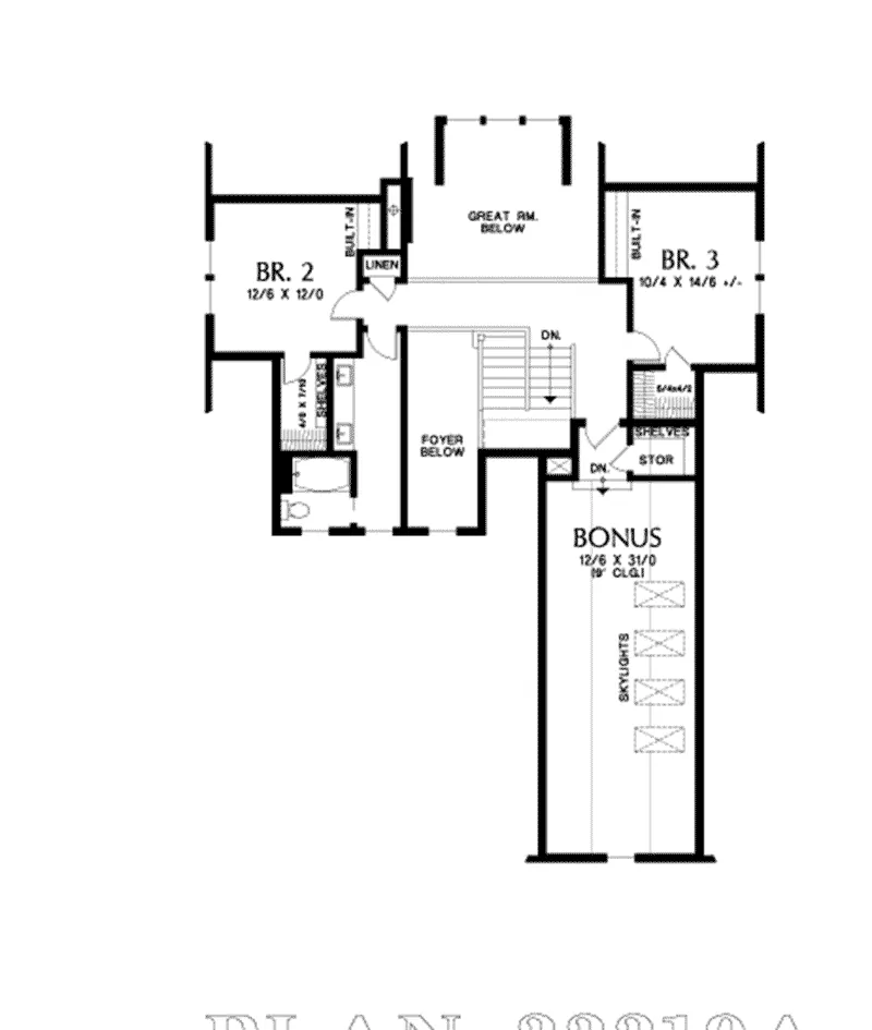 Beach & Coastal House Plan Second Floor - Betty Lane Modern Farmhouse 011D-0651 - Search House Plans and More
