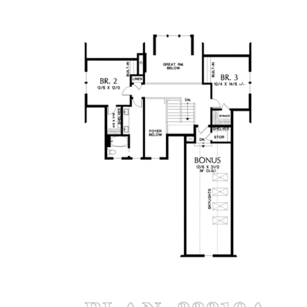 Beach & Coastal House Plan Second Floor - Betty Lane Modern Farmhouse 011D-0651 - Search House Plans and More