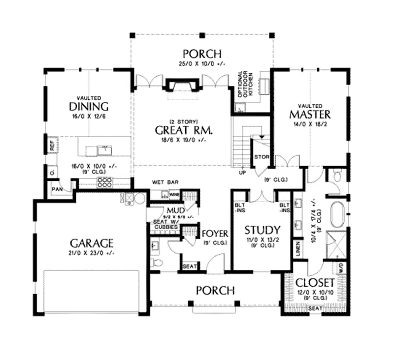 Country House Plan First Floor - Majors Creek Modern Farmhouse 011D-0653 - Shop House Plans and More
