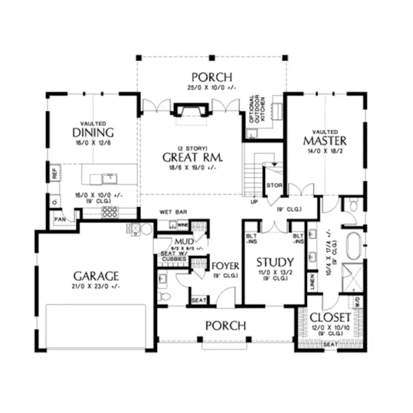 Florida House Plan First Floor - Majors Creek Modern Farmhouse 011D-0653 - Shop House Plans and More