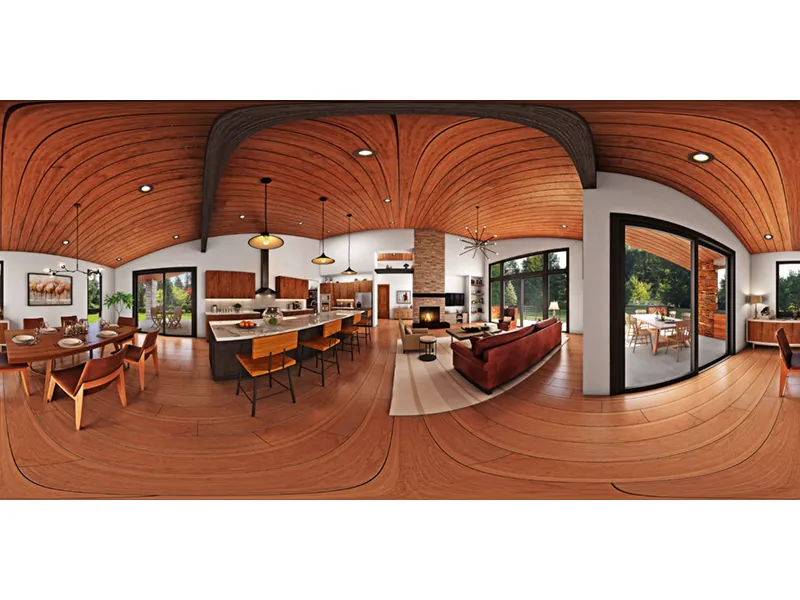 Beach & Coastal House Plan Great Room Photo 01 - Mesquite Ridge Modern Home 011D-0655 - Shop House Plans and More