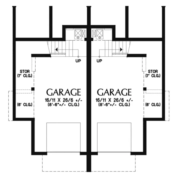 Lower Level Floor - Seneca Place Modern Duplex 011D-0656 - Shop House Plans and More