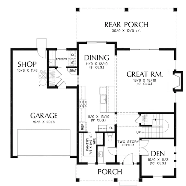 Farmhouse Plan First Floor - Morganridge Modern Farmhouse 011D-0658 | House Plans and More