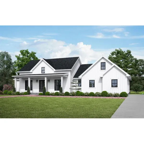 Beach & Coastal House Plan Front of Home - Perry Hill Modern Farmhouse 011D-0661 - Shop House Plans and More