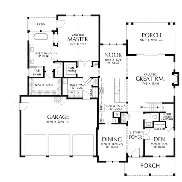 First Floor - Stuart Hill Modern Farmhouse 011D-0663 - Shop House Plans and More