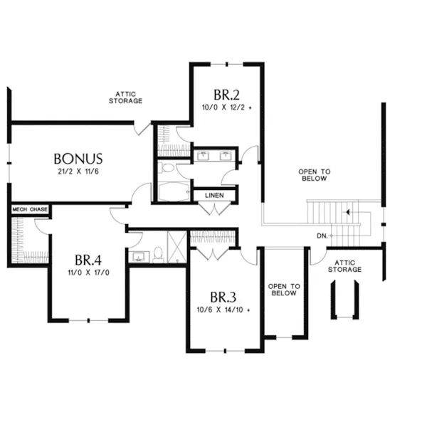 Second Floor - Stuart Hill Modern Farmhouse 011D-0663 - Shop House Plans and More