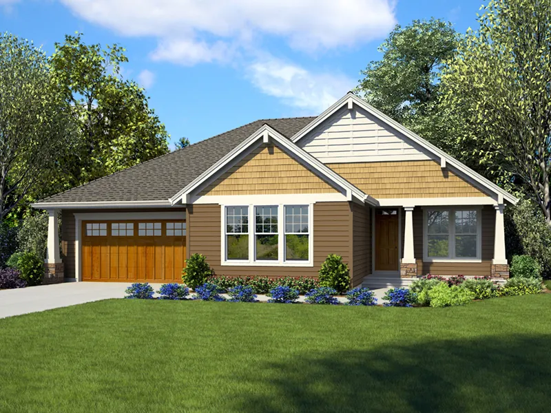 Cabin & Cottage House Plan Front of Home - Reed Spring Craftsman Home 011D-0665 - Shop House Plans and More