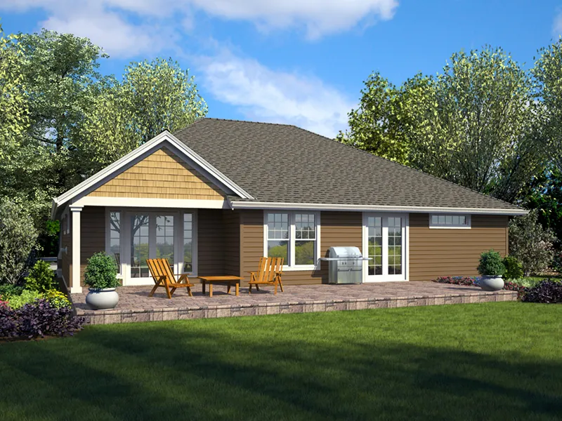 Cabin & Cottage House Plan Rear Photo 01 - Reed Spring Craftsman Home 011D-0665 - Shop House Plans and More