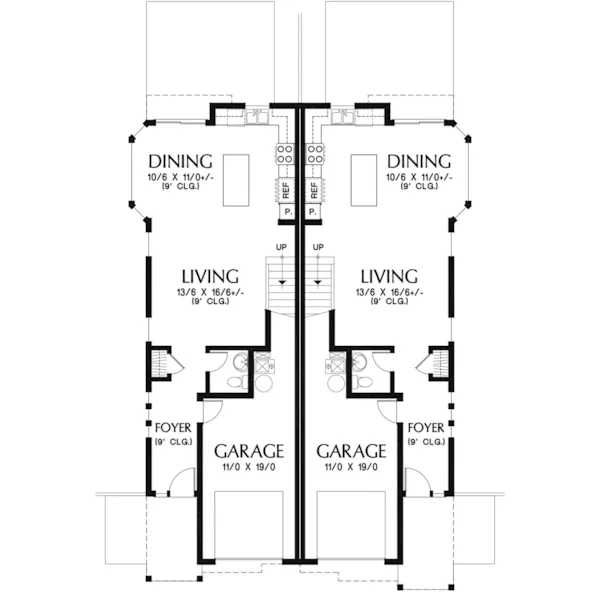 European House Plan First Floor - Hartville Duplex 011D-0667 | House Plans and More