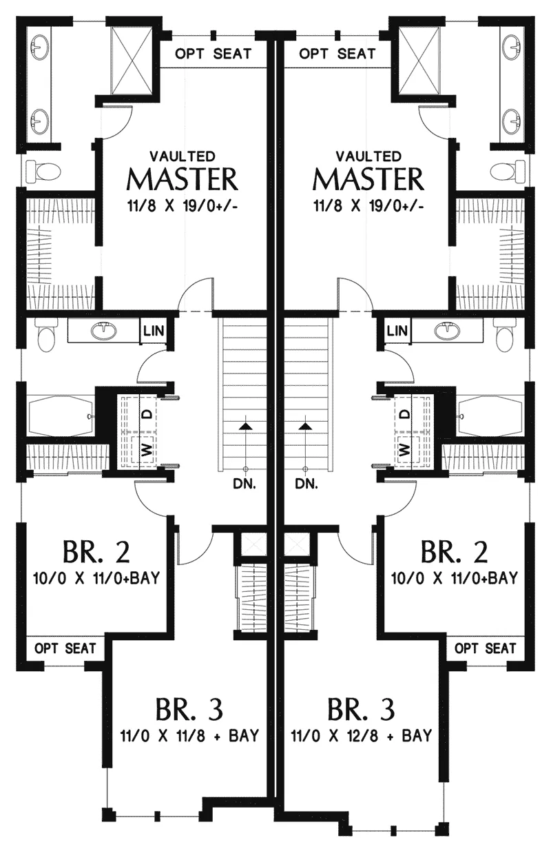Tudor House Plan Second Floor - Hartville Duplex 011D-0667 | House Plans and More