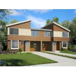 Contemporary House Plan Front of Home - Pamiro Multi-Family Home 011D-0668 | House Plans and More