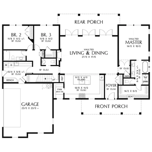 European House Plan First Floor - Murphy Lane Modern Farmhouse 011D-0670 - Shop House Plans and More