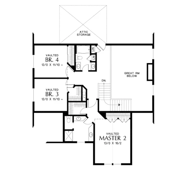 Country House Plan Second Floor - Osterville Craftsman Home 011D-0673 - Shop House Plans and More