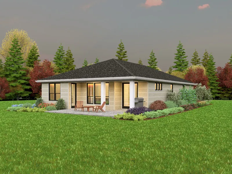 Contemporary House Plan Rear Photo 04 - Stony Park Modern Home 011D-0677 - Shop House Plans and More