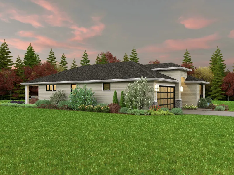 Contemporary House Plan Side View Photo - Stony Park Modern Home 011D-0677 - Shop House Plans and More