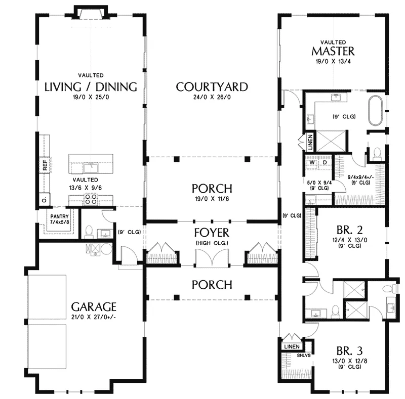 Beach & Coastal House Plan First Floor - 011D-0682 - Shop House Plans and More
