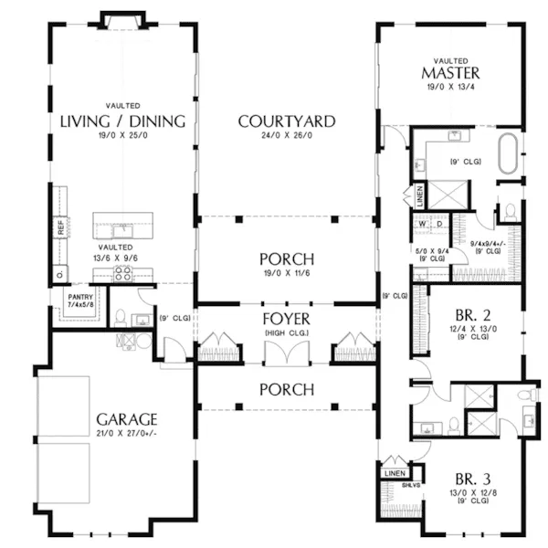 Modern House Plan First Floor - 011D-0682 - Shop House Plans and More