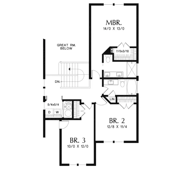 Modern Farmhouse Plan Second Floor - 011D-0692 - Shop House Plans and More