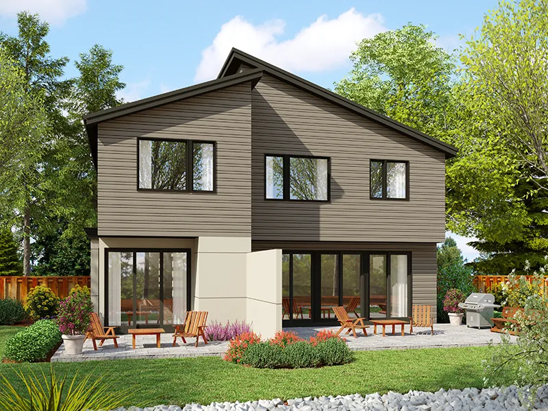 Multi-Family House Plan Rear Photo 01 - Melanie Hill Modern Home 011D-0707 - Shop House Plans and More
