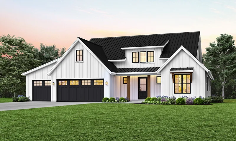 Farmhouse Plan Front of Home - 011D-0710 - Shop House Plans and More