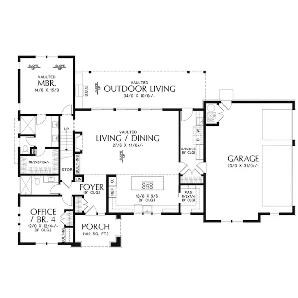 Waterfront House Plan First Floor - 011D-0711 | House Plans and More