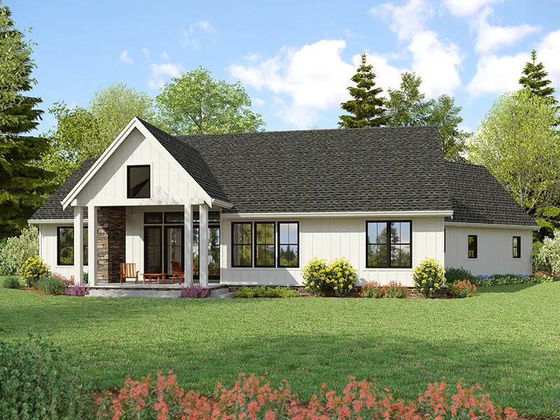 Arts & Crafts House Plan Rear Photo 01 - Kayak Creek Modern Farmhouse 011D-0712 - Search House Plans and More