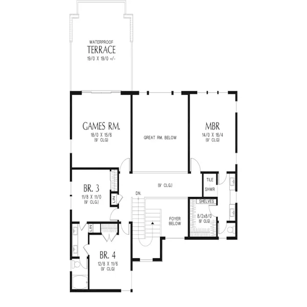 Prairie House Plan Second Floor - 011D-0713 | House Plans and More