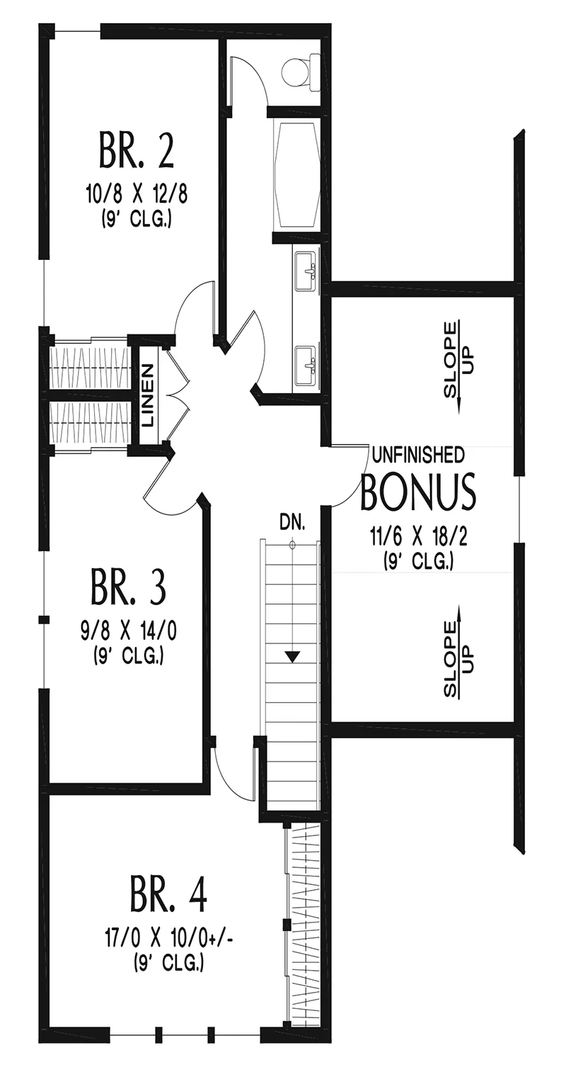 Prairie House Plan Second Floor - 011D-0715 - Shop House Plans and More