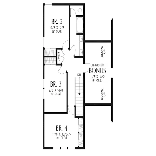 Prairie House Plan Second Floor - 011D-0715 - Shop House Plans and More