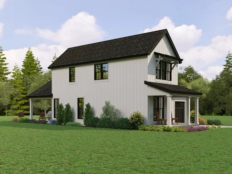 Prairie House Plan Side View Photo - 011D-0715 - Shop House Plans and More