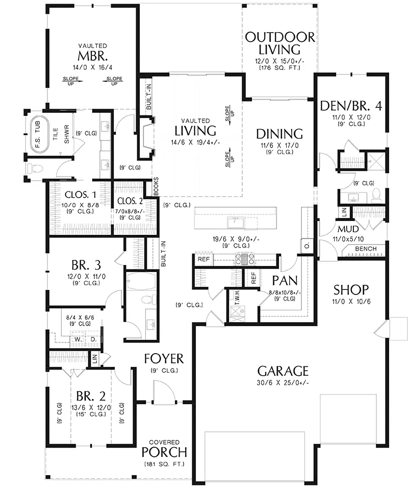 Bungalow House Plan First Floor - Cristelle Modern Farmhouse 011D-0728 | House Plans and More