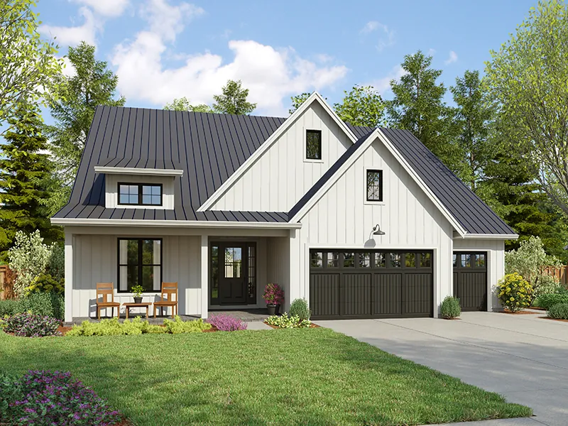 Bungalow House Plan Front of Home - Cristelle Modern Farmhouse 011D-0728 | House Plans and More