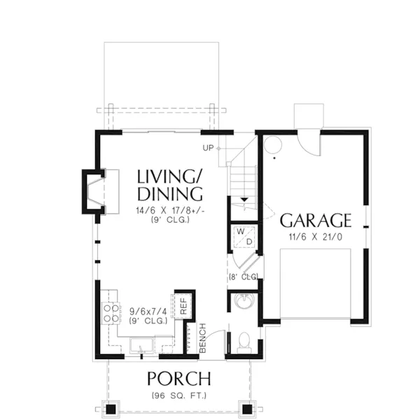 Arts & Crafts House Plan First Floor - Scotland Bay Craftsman Home 011D-0733 | House Plans and More