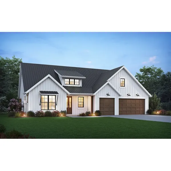 Farmhouse Plan Front of Home - 011D-0737 | House Plans and More