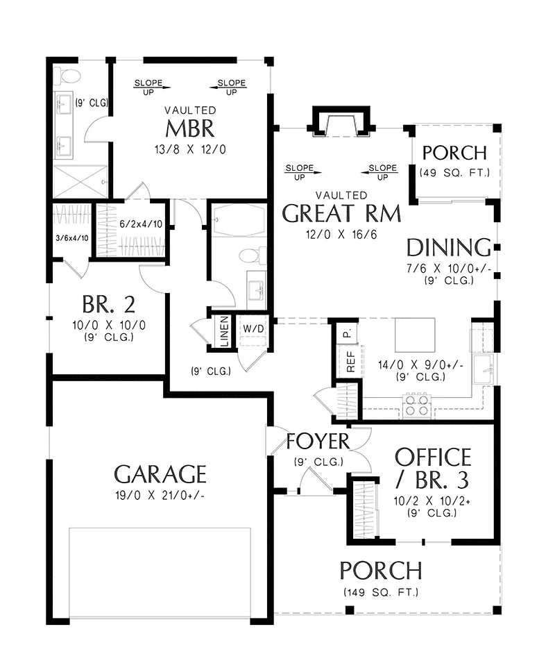 Ranch House Plan First Floor - Happy Hill Modern Farmhouse 011D-0745 | House Plans and More