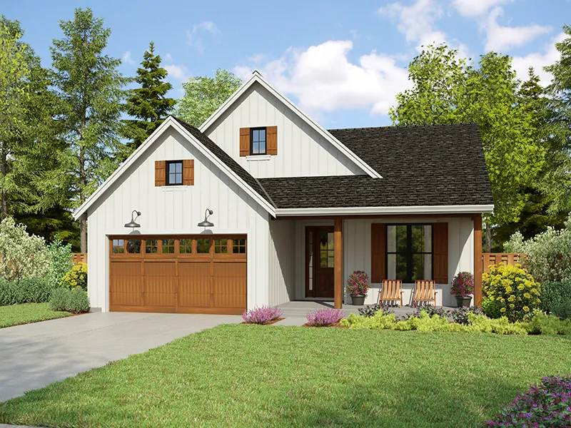 Ranch House Plan Front of Home - Happy Hill Modern Farmhouse 011D-0745 | House Plans and More