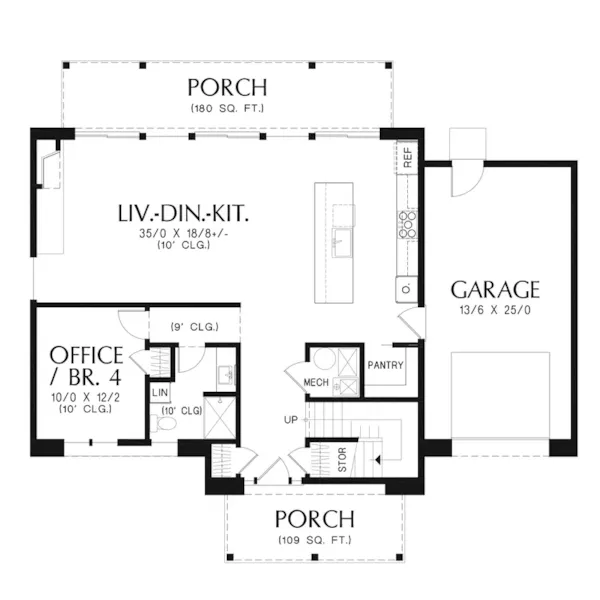 Modern House Plan First Floor - 011D-0793 | House Plans and More