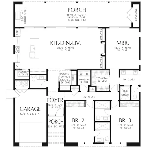 Contemporary House Plan First Floor - 011D-0797 | House Plans and More