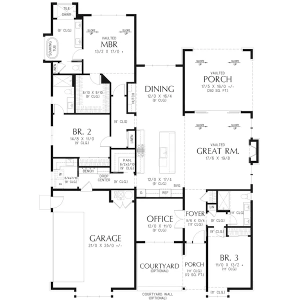 European House Plan First Floor - 011D-0828 | House Plans and More