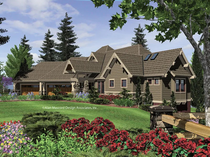 Arts & Crafts House Plan Front Image - Cliffwood Trail Lodge Home 011S-0001 - Search House Plans and More