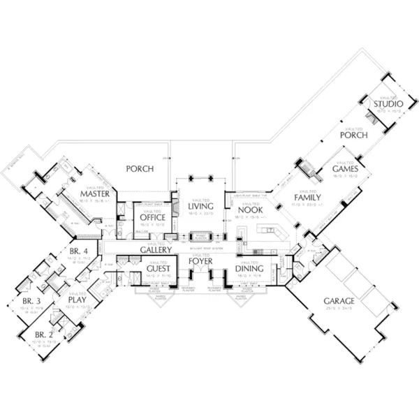 Ranch House Plan First Floor - Crane Grove Ranch Home 011S-0003 - Search House Plans and More