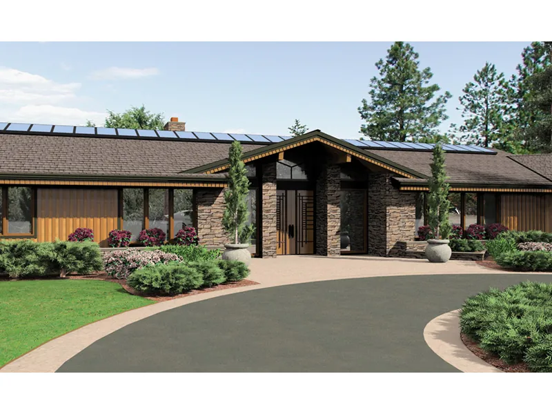 Mountain House Plan Front Image - Crane Grove Ranch Home 011S-0003 - Search House Plans and More