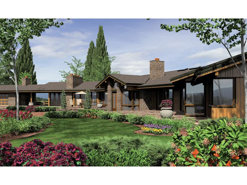 Ranch House Plan Color Image of House - Crane Grove Ranch Home 011S-0003 - Search House Plans and More