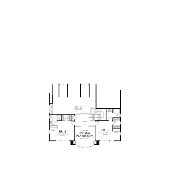 Arts & Crafts House Plan Second Floor - Catherine Manor Cape Cod Home 011S-0005 - Search House Plans and More