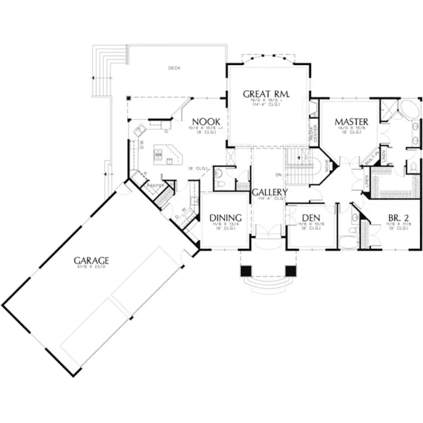 Contemporary House Plan First Floor - Otwell Trail Luxury Home 011S-0007 - Shop House Plans and More