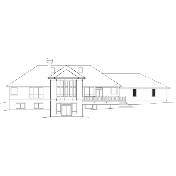 Contemporary House Plan Rear Elevation - Otwell Trail Luxury Home 011S-0007 - Shop House Plans and More