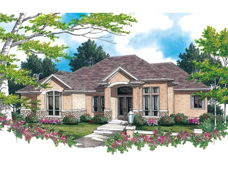 Ranch House Plan Front Image - Hortense Hill Luxury Home 011S-0009 - Search House Plans and More