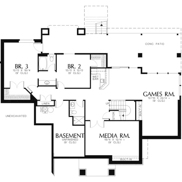 Luxury House Plan Lower Level Floor - Hortense Hill Luxury Home 011S-0009 - Search House Plans and More