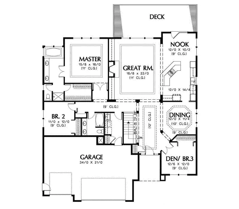 Modern House Plan First Floor - Featherstone Manor Luxury Home 011S-0010 - Search House Plans and More